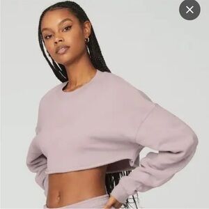 Alo Lavender Cropped Sweatshirt